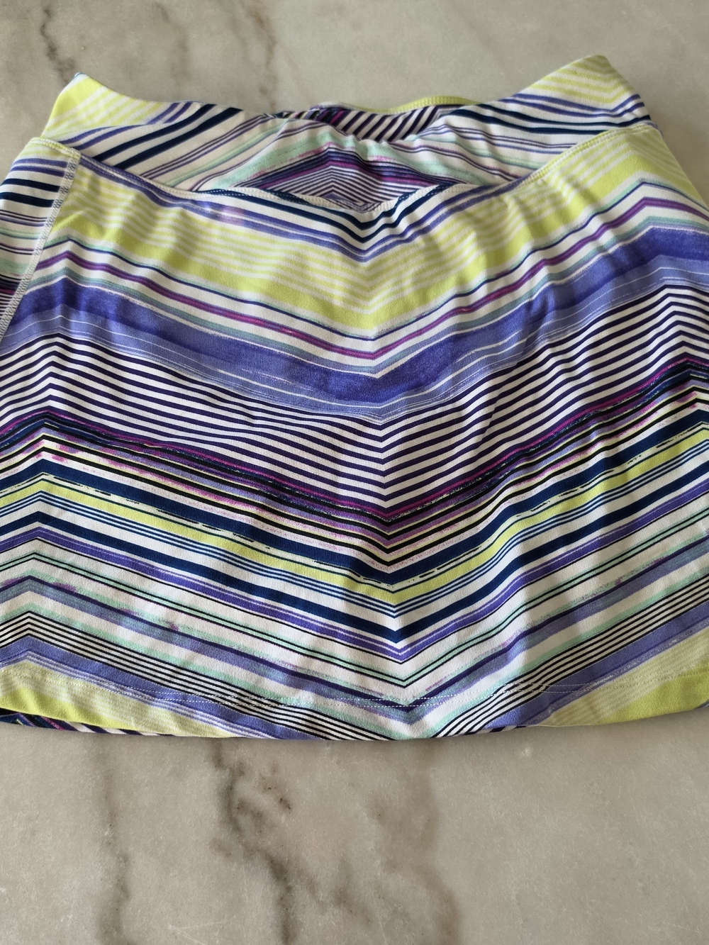 Title Nine Striped Chevron Skort in Yellow, Purple & White